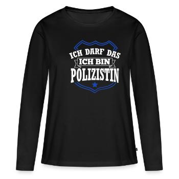 Polizei Polizeibeamtin Geschenk Verbeamtung Polizi - Frauen Premium Bio Langarmshirt - Schwarz - Vorne - Julia (174cm)