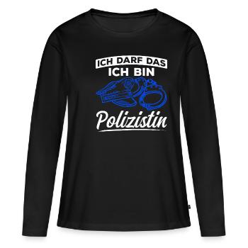 Polizei Polizeibeamtin Geschenk Verbeamtung Beamti - Frauen Premium Bio Langarmshirt - Schwarz - Vorne - Julia (174cm)