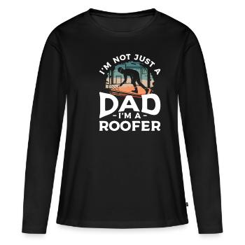 Ich bin nicht nur ein Vater, ich bin ein Dachdecker Dachdecker - Frauen Premium Bio Langarmshirt - Schwarz - Vorne - Julia (174cm)