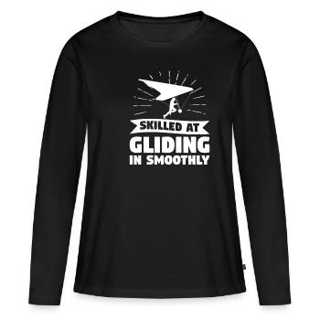 Habile à glisser dans des deltaplanes en douceur - T-shirt manches longues Premium bio Femme - noir - Devant - Julia (174cm)