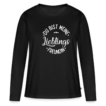 Du Bist Meine Lieblingsfreundin Freundschaft Beste - Frauen Premium Bio Langarmshirt - Schwarz - Vorne - Julia (174cm)