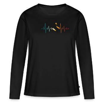 Pinball Machine Retro Pinball Machine Pinball Machine - T-shirt manches longues Premium bio Femme - noir - Devant - Julia (174cm)