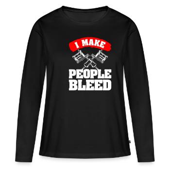 Je fais saigner les gens tatouages tatoueur - T-shirt manches longues Premium bio Femme - noir - Devant - Julia (174cm)