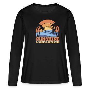Sonnenschein & öffentliches Reden Redner - Frauen Premium Bio Langarmshirt - Schwarz - Vorne - Julia (174cm)