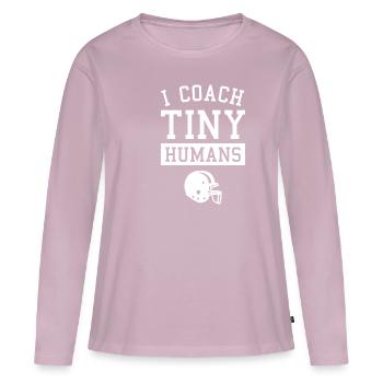 Ich coache winzige Menschen und coache Baseballtrainer - Frauen Premium Bio Langarmshirt - Altrosa - Vorne - Julia (174cm)