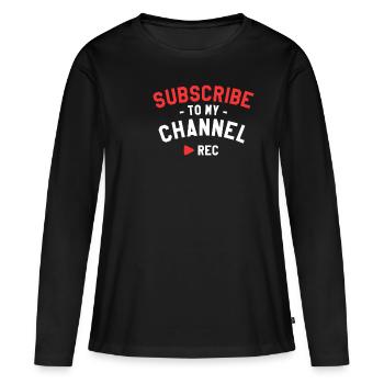 Subscribe To My Channel Social Media Content - Women's Premium Organic Long Sleeve Shirt - black - Front - Julia (174cm)
