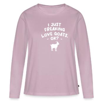 I Just Freaking Love Goats Ok Goat Lover - Women's Premium Organic Long Sleeve Shirt - dusky pink - Front - Julia (174cm)