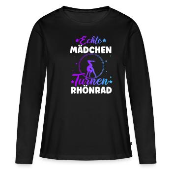 Turnen Rhönrad Gymnsatik Turntrainer Sportverein T - Frauen Premium Bio Langarmshirt - Schwarz - Vorne - Julia (174cm)