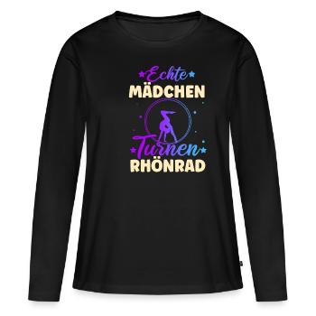 Turnen Rhönrad Gymnsatik Turntrainer Sportverein T - Frauen Premium Bio Langarmshirt - Schwarz - Vorne - Julia (174cm)