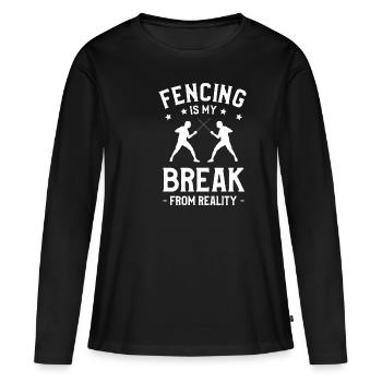 L’escrime est ma rupture avec la réalité Sword Fencer - T-shirt manches longues Premium bio Femme - noir - Devant - Julia (174cm)