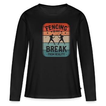 L’escrime est ma rupture avec la réalité Sword Fencer - T-shirt manches longues Premium bio Femme - noir - Devant - Julia (174cm)