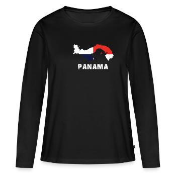 Drapeau Panama Caraïbes Vacances Panama Panama - T-shirt manches longues Premium bio Femme - noir - Devant - Julia (174cm)