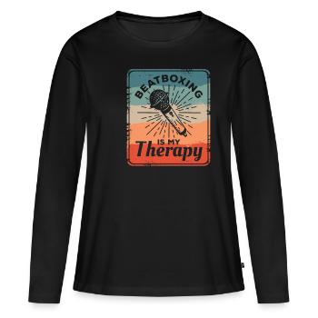Le beatboxing est ma thérapie Beatbox Beatboxer - T-shirt manches longues Premium bio Femme - noir - Devant - Julia (174cm)