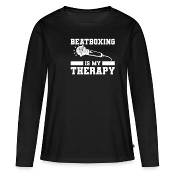 Le beatboxing est ma thérapie Beatbox Beatboxer - T-shirt manches longues Premium bio Femme - noir - Devant - Julia (174cm)