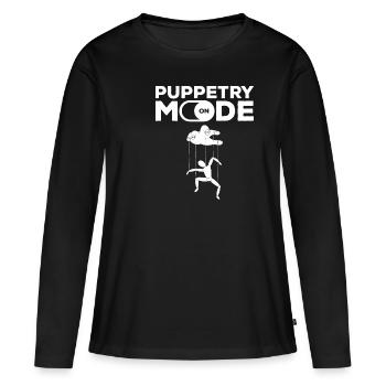 Mode marionnette sur marionnette ventriloque marionnettiste - T-shirt manches longues Premium bio Femme - noir - Devant - Julia (174cm)
