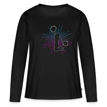 Cheerleader Cheerleading Design Sport Pompons Chee - Frauen Premium Bio Langarmshirt - Schwarz - Vorne - Julia (174cm)