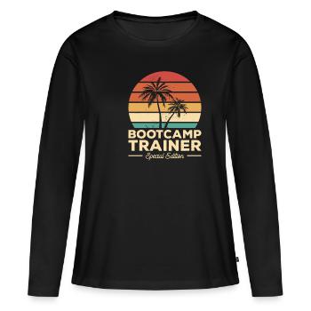 Formation Vintage Bootcamp Trainer Special Edition - T-shirt manches longues Premium bio Femme - noir - Devant - Julia (174cm)