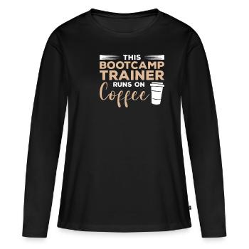 Ce formateur de Bootcamp fonctionne sur la formation au café - T-shirt manches longues Premium bio Femme - noir - Devant - Julia (174cm)