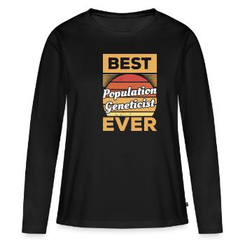 Vintage Meilleur généticien de population jamais génétique - T-shirt manches longues Premium bio Femme - noir - Devant - Julia (174cm)