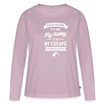 Backpacking It's Not My Hobby It Is My Escape From - Women's Premium Organic Long Sleeve Shirt - dusky pink - Front - Julia (174cm)