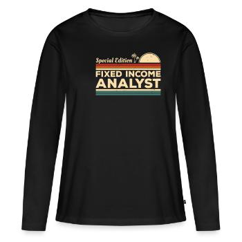 Vintage-Analyst für festverzinsliche Wertpapiere - Frauen Premium Bio Langarmshirt - Schwarz - Vorne - Julia (174cm)