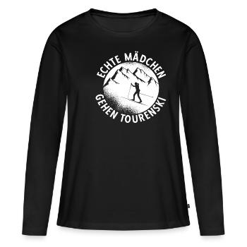 Ski de randonnée Alpinisme Randonnée Cadeau Ski de randonnée Tou - T-shirt manches longues Premium bio Femme - noir - Devant - Julia (174cm)