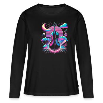 Violin Violinist Fiddle Violinists - Women's Premium Organic Long Sleeve Shirt - black - Front - Julia (174cm)