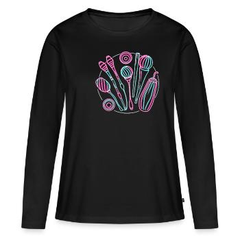 Trèfles de jonglerie Balles Jongleur Jongleur Jongleur Jongleur - T-shirt manches longues Premium bio Femme - noir - Devant - Julia (174cm)