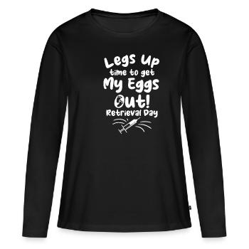 Transfert de FIV Jour Grossesse IIU Infertilité in vitro - T-shirt manches longues Premium bio Femme - noir - Devant - Julia (174cm)