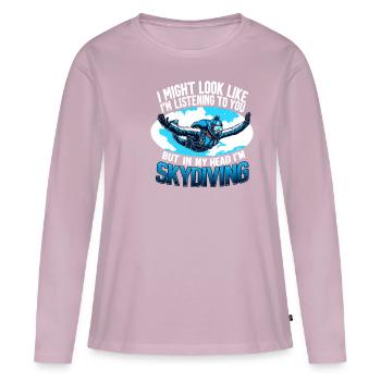 Skydiving Skydive Sky Parachuting Skydiver - Women's Premium Organic Long Sleeve Shirt - dusky pink - Front - Julia (174cm)