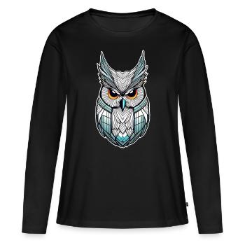 Cool Owl Icon - Women's Premium Organic Long Sleeve Shirt - black - Front - Julia (174cm)