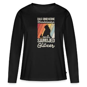 Samoyède Chien Chien Fan Chien Propriétaire Chien Chien Chien Chien - T-shirt manches longues Premium bio Femme - noir - Devant - Julia (174cm)