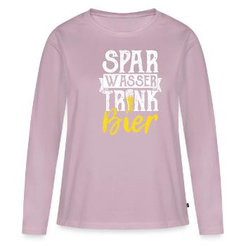 Spar Eau Boire Bière Bière Pong Houblon Alcool Trin - T-shirt manches longues Premium bio Femme - rose poudré - Devant - Julia (174cm)