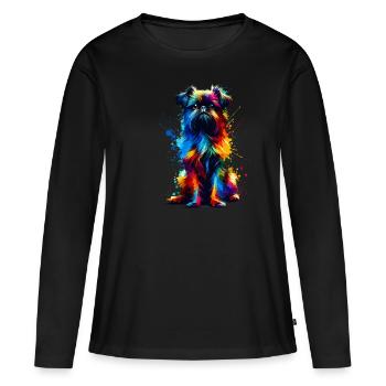 Splash Art Coloré Bruxelles Griffon Griffon - T-shirt manches longues Premium bio Femme - noir - Devant - Julia (174cm)
