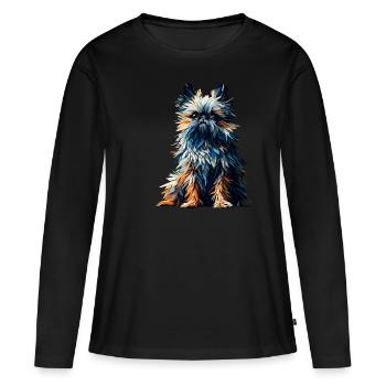 Polygone Art Bruxelles Griffon Griffon Bruxellois - T-shirt manches longues Premium bio Femme - noir - Devant - Julia (174cm)
