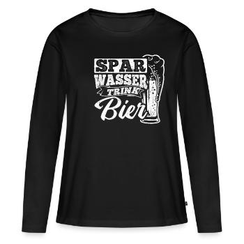 Spar Eau Boire Bière Bière Bière Pong Alcool Alcool Spree Bi - T-shirt manches longues Premium bio Femme - noir - Devant - Julia (174cm)