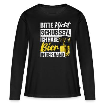 Bière Boire de la bière Fun Pub Boire Boire Spree Beer Tr - T-shirt manches longues Premium bio Femme - noir - Devant - Julia (174cm)