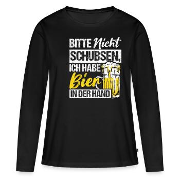 Bière Boire de la bière Fun Pub Boire Boire Spree Beer Tr - T-shirt manches longues Premium bio Femme - noir - Devant - Julia (174cm)