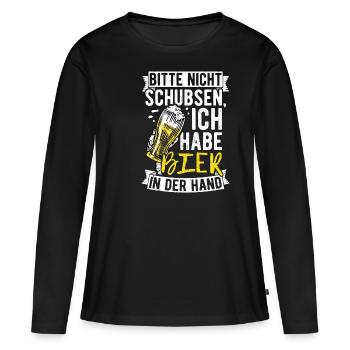 Bière Boire de la bière Fun Pub Boire Boire Spree Beer Tr - T-shirt manches longues Premium bio Femme - noir - Devant - Julia (174cm)