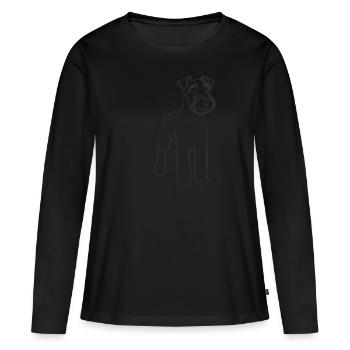 Terriers terriers bleus Kerry - T-shirt manches longues Premium bio Femme - noir - Devant - Julia (174cm)