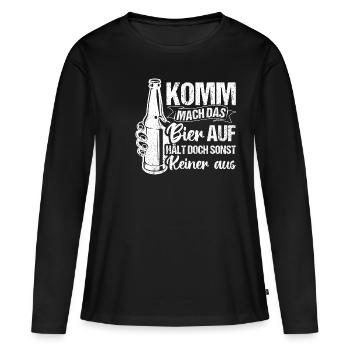 Bière Boire de la bière Fun Pub Boire Boire Spree Beer Tr - T-shirt manches longues Premium bio Femme - noir - Devant - Julia (174cm)