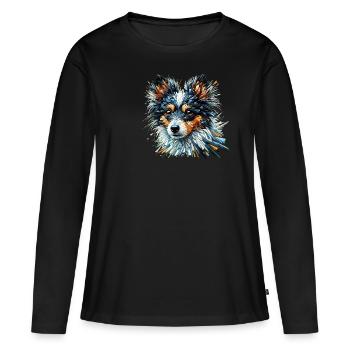 Polygon Art Toy Fox Terrier American Toy Terriers - Women's Premium Organic Long Sleeve Shirt - black - Front - Julia (174cm)
