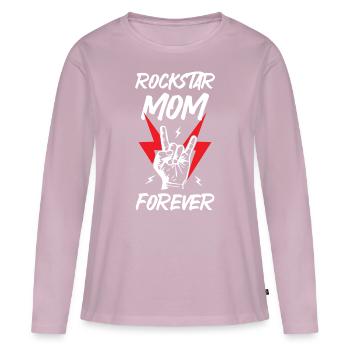 Rockstars Maman pour toujours - T-shirt manches longues Premium bio Femme - rose poudré - Devant - Julia (174cm)