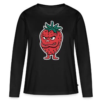Fraise - T-shirt manches longues Premium bio Femme - noir - Devant - Julia (174cm)