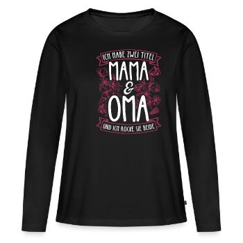 Fête des mères Meilleure maman Maman Cadeau Famille Darling - T-shirt manches longues Premium bio Femme - noir - Devant - Julia (174cm)