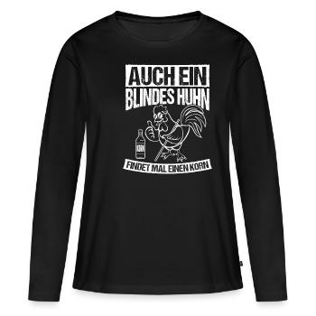 Alcool de grain Poulet Soirée Danse Alcool de grain Boisson - T-shirt manches longues Premium bio Femme - noir - Devant - Julia (174cm)