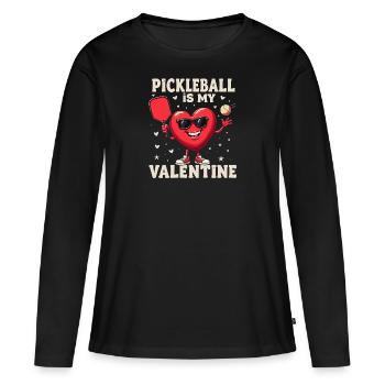 Pickleball Is My Valentine Gift - T-shirt manches longues Premium bio Femme - noir - Devant - Julia (174cm)