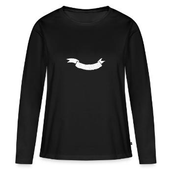 Bannière - T-shirt manches longues Premium bio Femme - noir - Devant - Julia (174cm)