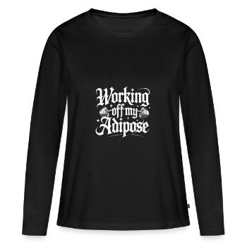 Working off my Adipose Workout Training - Women's Premium Organic Long Sleeve Shirt - black - Front - Julia (174cm)