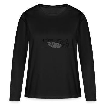 Tortue Paresseux Fail Défi Vie - T-shirt manches longues Premium bio Femme - noir - Devant - Julia (174cm)